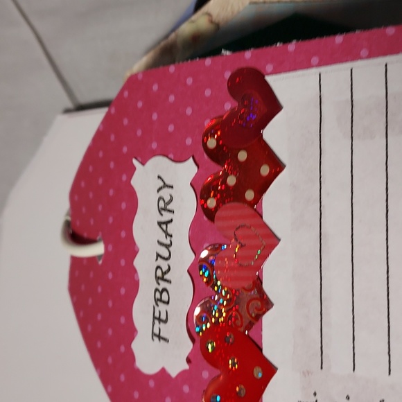 Handmade One of a Kind 12 Month Calendar on a Ring - Picture 5 of 15